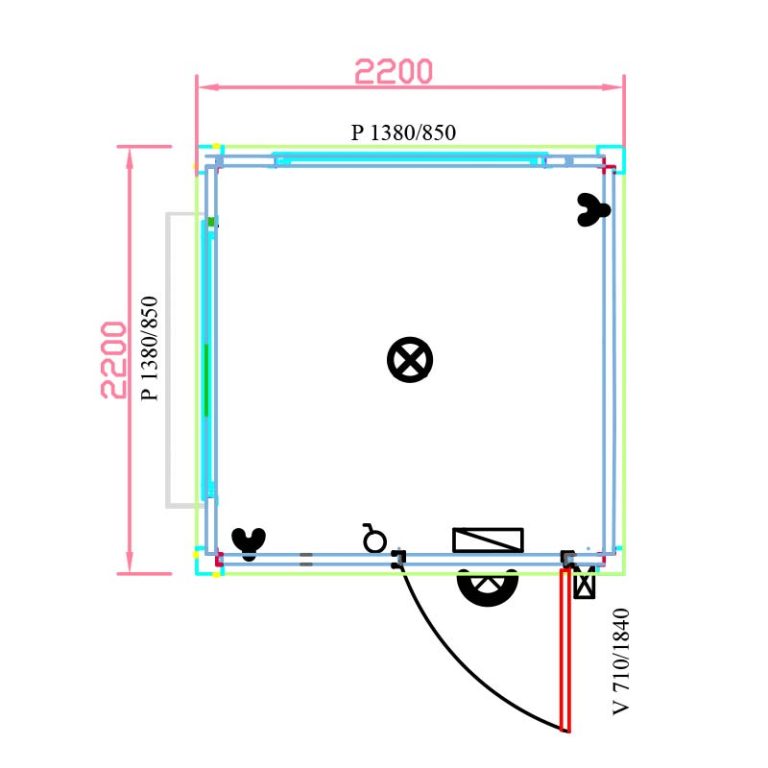 PK222201 Kontejner za portirnicu, tehnički prikaz, Integral Systems