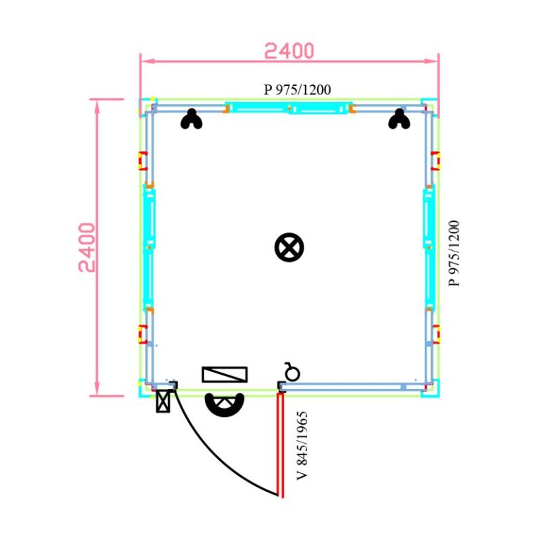 PK242401 Kontejner za portirnicu, tehnički prikaz, Integral Systems